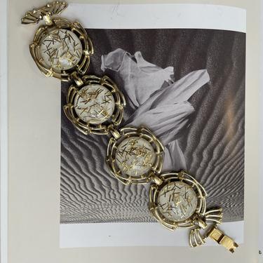 *1960s White and Gold Funfetti Bracelet*