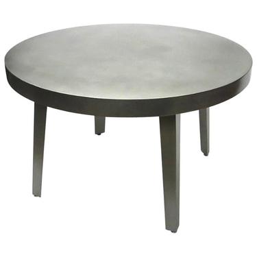 Round Dining / Center Table in Brushed Steel, NYC Circa 2005