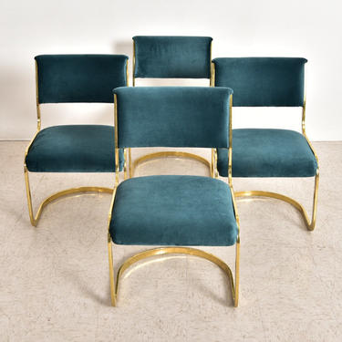 Vintage 1970’s Brass &amp; Teal Chair