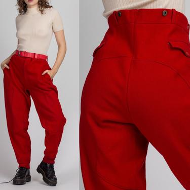 50s 60s Woolrich Red Hunting Pants - Men's XL, Women's XXL | Vintage Unisex Wool High Waist Trousers 