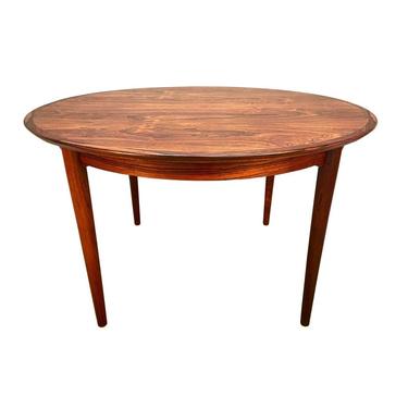 Vintage Danish Mid Century Modern Round Rosewood Dining Table Attributed to Johannes Andersen 