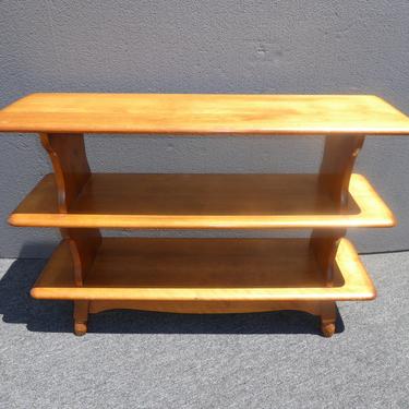Vintage Mid Century Modern 3 Tier Maple Wood Bookcase French Country Shelves 