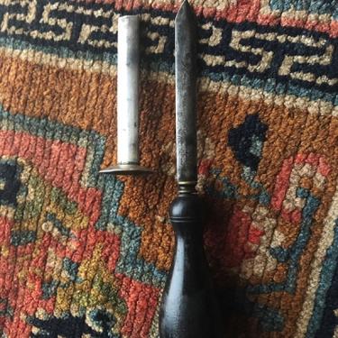 Trocar and Tracheotomy mid 1800s Ebony Handle with Silver TubUnmarked