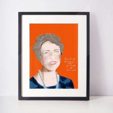 Eleanor Roosevelt - Celebrity Portrait - Iconic women-  First Lady- Office- Cubicle- Home Decor- Wall Art 