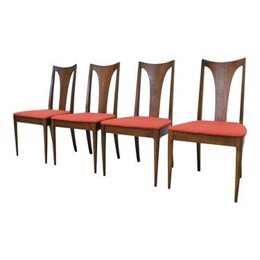 Set of 4 Mid-Century Modern Broyhill Brasilia Side Walnut Dining Chairs 