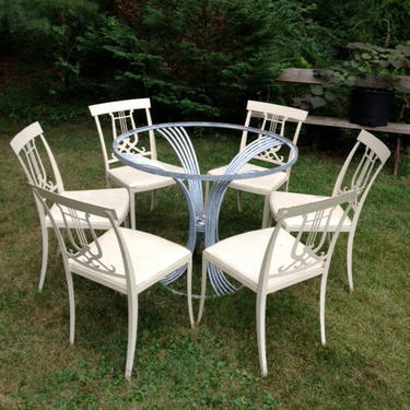 Vintage iron lyre back dining chairs set of 6  ***READ LISTING BEFORE purchasing***** 