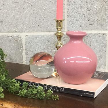 Vintage Royal Haeger Vase Retro 1990s Contemporary + Pink Ceramic + Small Orb + Flower Display + Bookshelf Decor + JC Penny + Home and Table 