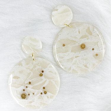 Constellation Earrings in clear quartz // Cosmic Collection // Polymer Clay Statement Earrings // Lightweight earrings 