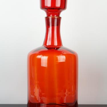 Large Red Blenko Glass Jug with Stopper