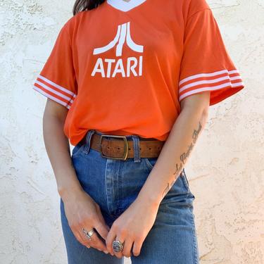 Vintage Soffe Atari Athletic Orange Ringer Graphic T-shirt 