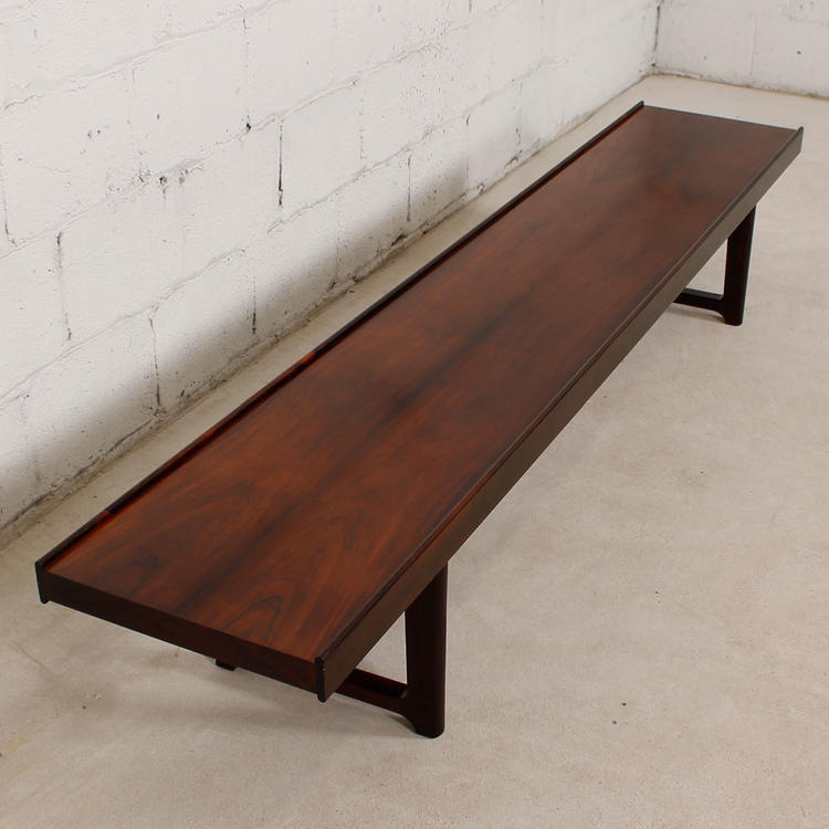 Danish Modern Rosewood Torbjorn Afdal Long Bench / Side Table