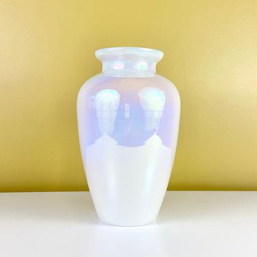 Iridescent Hand Blown Glass Vase 