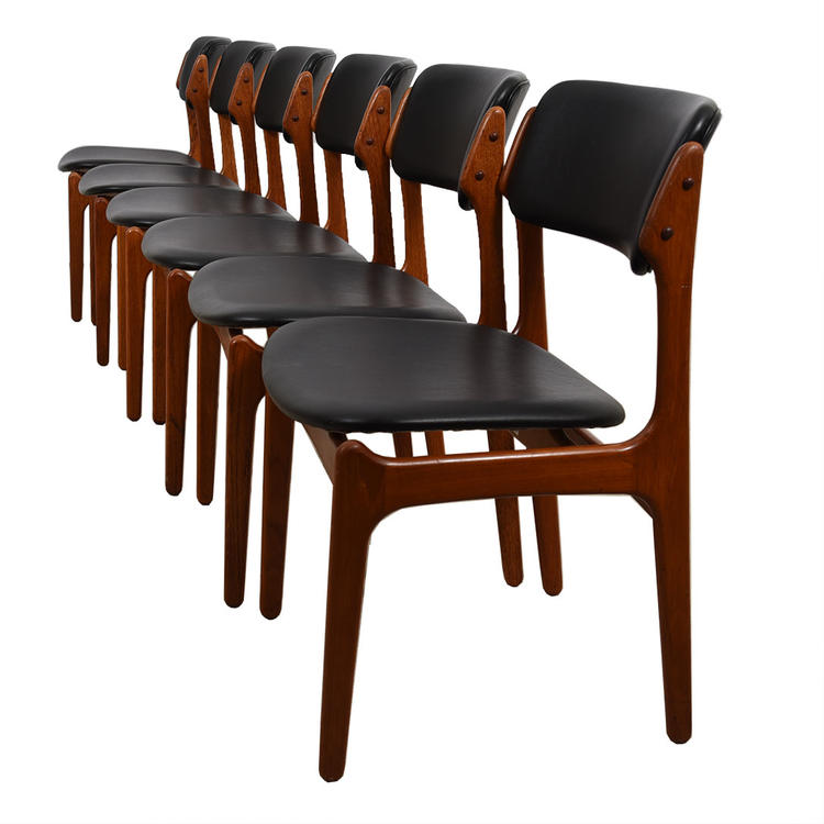 Set of 6 Erik Buch Danish Modern Teak Dining Chairs
