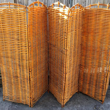 Pickup Only and Delivery to Selected Cities - Folding Vintage Woven Wicker screen divider 