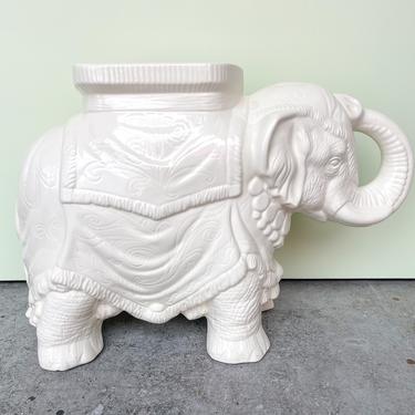 Trunks Up Elephant Ceramic Garden Seat