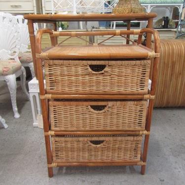 Bamboo 3 Drawer Basket Chest