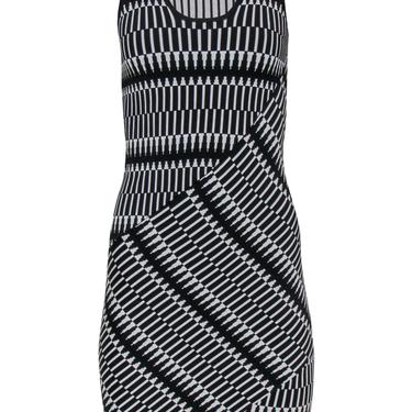 Parker - Black & White Patterned Knit Tank Bodycon Dress Sz S