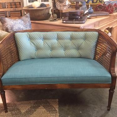 SOLD - Vintage Settee with cane back.