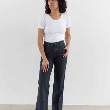 Vintage 28 29 35 Waist Linen Cotton Utility Jeans | Rivet Made in Spain Pants | Med Wash Straight Leg High Waist Jean | 