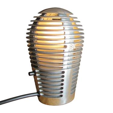 Vintage Cast Aluminum Louvered Accent Lamp for Metalarte