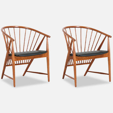 Sonna Rosén &quot;Sun Feather&quot; Arm Chairs for Nässjö Stolfabrik