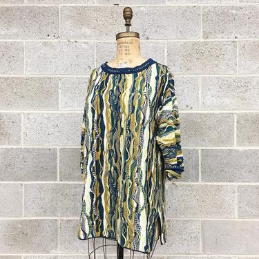 Vintage Coogi Sweater Retro 1980s Unisex Size M + Multi Color + Knit + Long Sleeve + Boat Neck Pullover + Australia + Fall Winter Fashion 