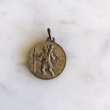 Vintage Italian St. Christopher Medal Pendant 