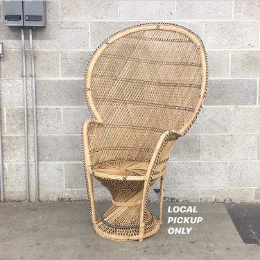 LOCAL PICKUP ONLY ————- Vintage Wicker Peacock Chair 