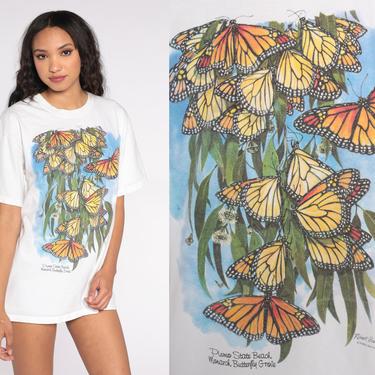 Monarch Butterfly T Shirt Pismo State Beach Shirt 90s Tshirt Vintage Wildlife Nature Shirt California Shirt Robert Brooks White Medium Large 