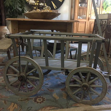 Antique German potato wagon, goat cart, pale blue in color, Springfield VA Pick Up 
