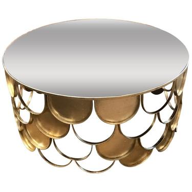 Paul Evans Style Silvered Scallop Coffee Table