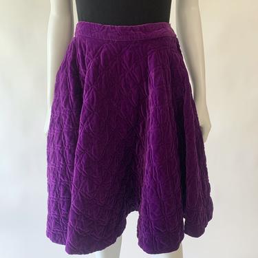Unreal Alex Coleman Quilted Purple Velvet Skirt