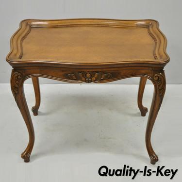 Vintage Walnut French Louis XV Style Small Italian Coffee Side End Table