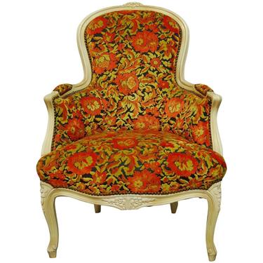 French Louis XV Style Laquered Bergere by ErinLaneEstate