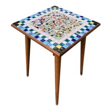Mid Century Side Table Mosaic Tile