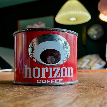 Rare Antique Coffee Tin Horizon Can Vintage Graphic GF General Foods 