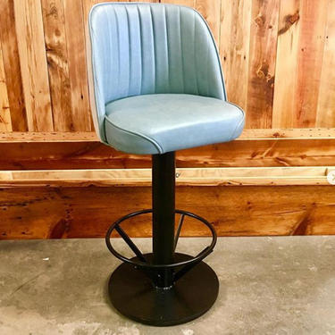 Free Shipping! Pedestal Urban Industrial Bar Stools with Foot Rest - Portable - Commercial grade for restaurants, bars and cafes! 