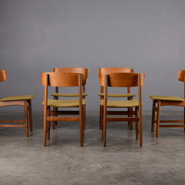 Set of 6 Mid Century Dining Chairs Danish Modern Teak 