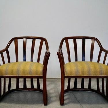Pair of Danish Modern Slat Rosewood Arm Chairs - Reupholstered! 