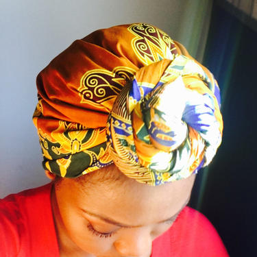 Exotic colors African Ankara head wrap, also doubles as a shawl, 100% Cotton, African head wrap 