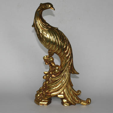 vintage gold hollywood regency bird 