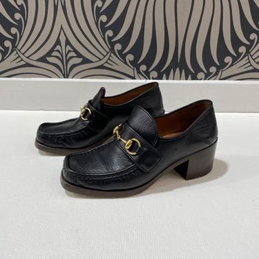 Gucci Black Horsebit Loafers, Size 37