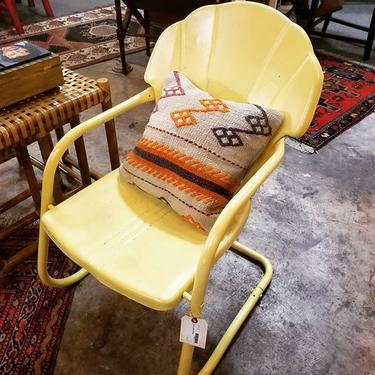 1950's canary yellow patio chair. $55