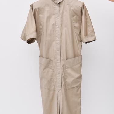 Vintage Thierry Mugler Taupe Midi Dress, Size 36