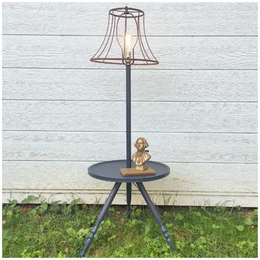 Vintage Navy Blue Lamp Table