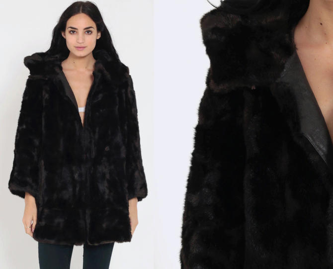 Fake Fur Jacket 70s Dark Brown Faux, Dark Brown Faux Fur Coats Uk