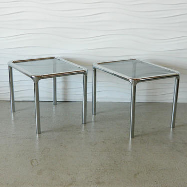 HA-17030 Pair of Chrome Side Tables
