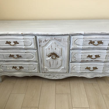 SAMPLE - Do not purchase - See description - Shabby chic, distressed, french provincial Dresser, Nursery Changing tabl, Nightstands, Bed set 