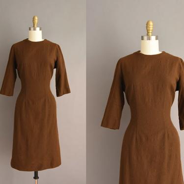 vintage 60s dress | Pendleton Chocolate Brown Soft Cozy Wool Winter Dress  | Medium | 1960s vintage dress 