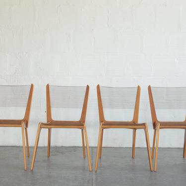 Jacques Guillon Cord Dining Chairs